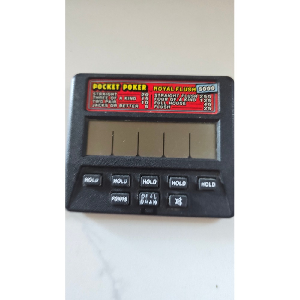 Radica Pocket Poker Royal Flush 5000 Handheld Electronic Game Model 1310 Black